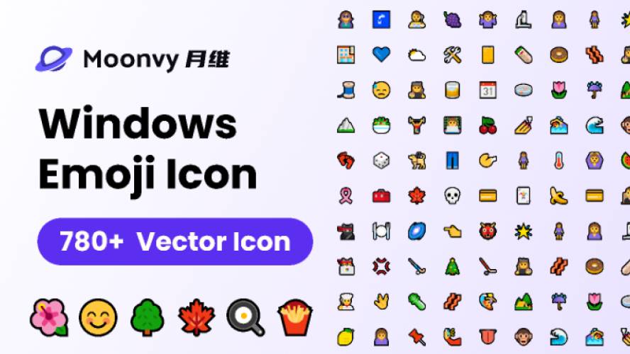 Windows Emoji 780+ Vector Icon - Moonvy Figma Free Download