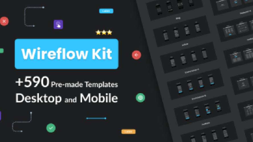 Wireflow kit - Free version Figma Ui Kit