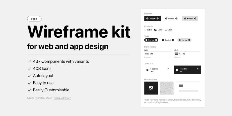 Wireframe Kit Figma Free Download | UI4Free