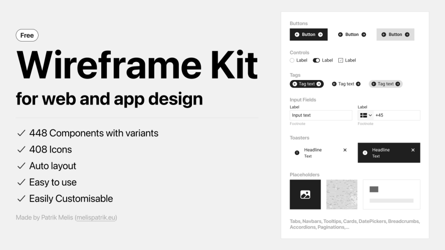 Wireframe Kit For Web & App Design