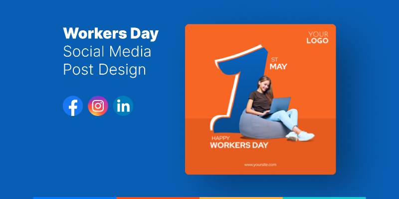 Workers Day Social Media Post Design Figma Banner Template
