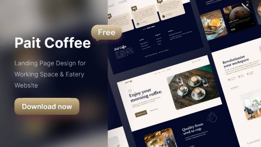 Working Space & Eatery - Landing Page Figma Template