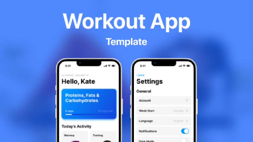 Workout App Figma Mobile Template