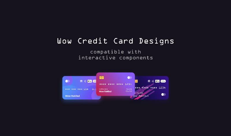 Wow Credit Cards Ui Design Figma Ui Kit Ui4free