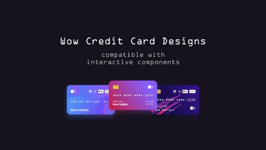 Wow Credit Cards UI Design Figma Ui Kit