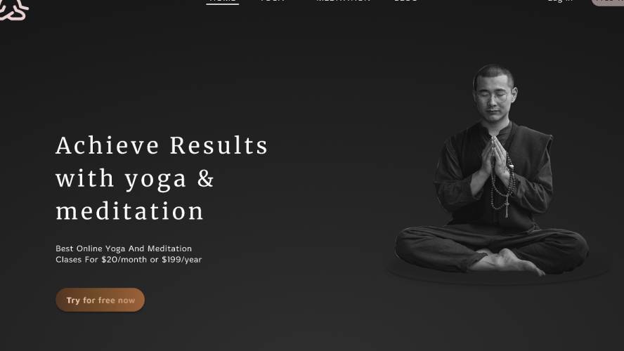 yoga website landing page - free figma website template