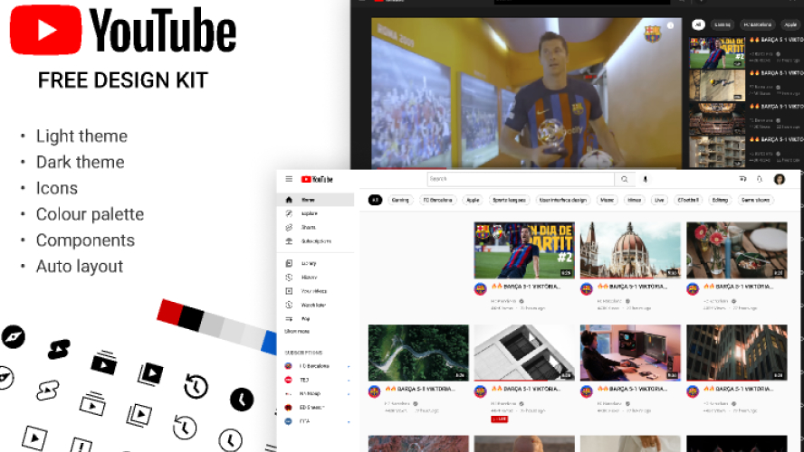 YouTube Design Kit Figma Free Template