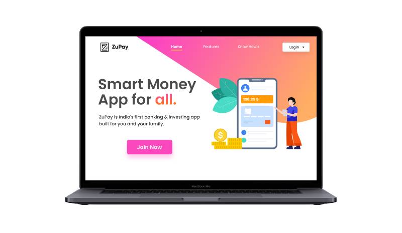 ZuPay App Macbook Pro Figma Template - Ui4free.com
